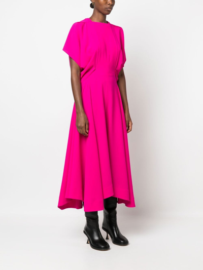 Shop Colville Draped Mid-length Dress In 粉色