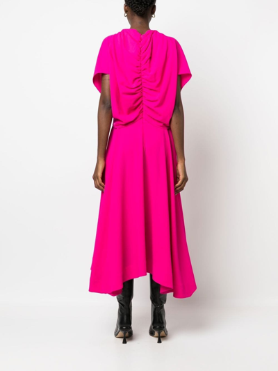 Shop Colville Draped Mid-length Dress In 粉色