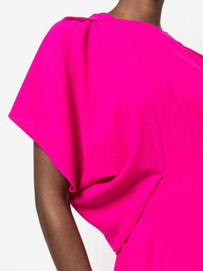 Colville Draped Mid-length Dress In 粉色