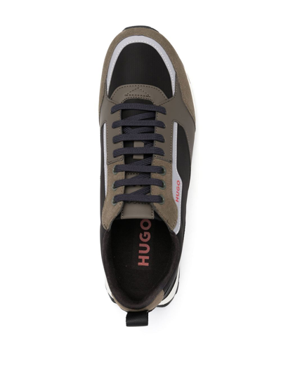 Shop Hugo Two-tone Sneakers In Black