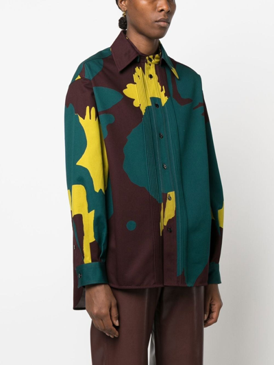 Shop Colville Dinner Abstract-print Shirt In 红色