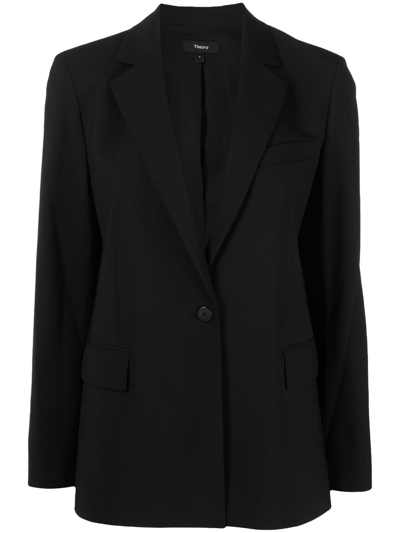 Shop Theory Single-breasted Blazer In Black