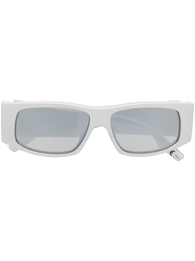 Shop Balenciaga Led Square-frame Sunglasses In Silver