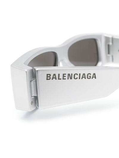 Shop Balenciaga Led Square-frame Sunglasses In Silver