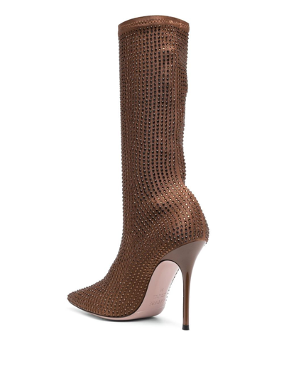 Gedebe Logan 115mm Crystal-embellished Boots In 褐色