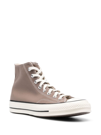 Shop Converse Logo-patch High-top Sneakers In 褐色