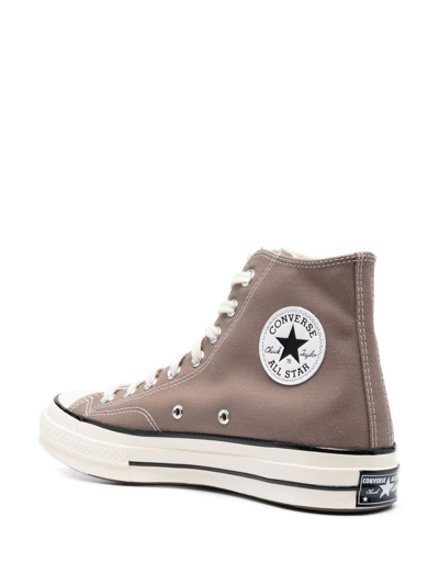 Shop Converse Logo-patch High-top Sneakers In 褐色