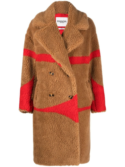 Essentiel Antwerp Cry Faux Fur Coat In Combo 1 Fireman Red In Combo1  Firemen Red | ModeSens