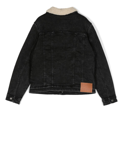 Shop Zadig & Voltaire Faux-shearling Denim Jacket In 黑色