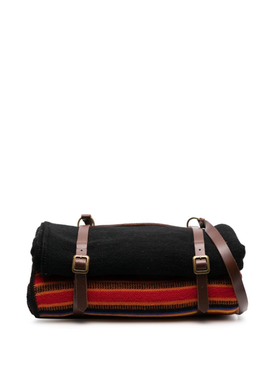 Pendleton Striped Wool-cotton Blanket In 黑色