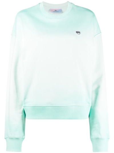 Shop Chiara Ferragni Wink Logo-patch Gradient Sweatshirt In 绿色