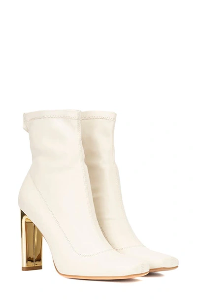 Torgeis Chiara Square Toe Bootie In Off White