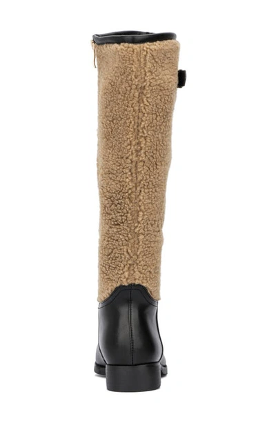 Torgeis Misty Faux Fur Trimmed Tall Boot In Black