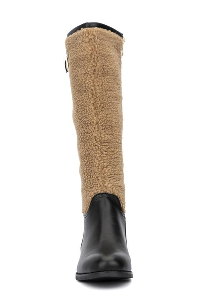 Torgeis Misty Faux Fur Trimmed Tall Boot In Black