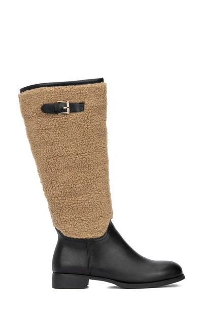 Torgeis Misty Faux Fur Trimmed Tall Boot In Black