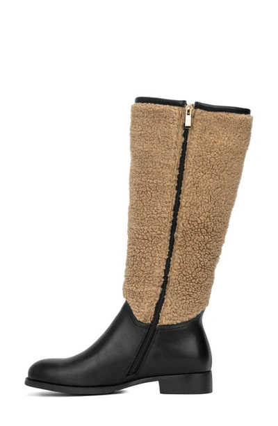 Torgeis Misty Faux Fur Trimmed Tall Boot In Black