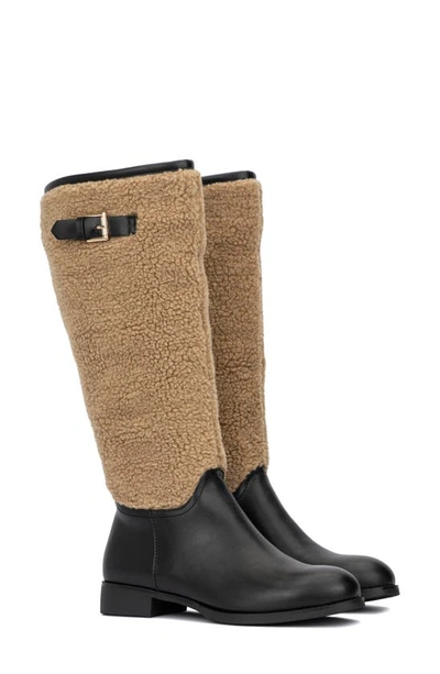 Torgeis Misty Faux Fur Trimmed Tall Boot In Black