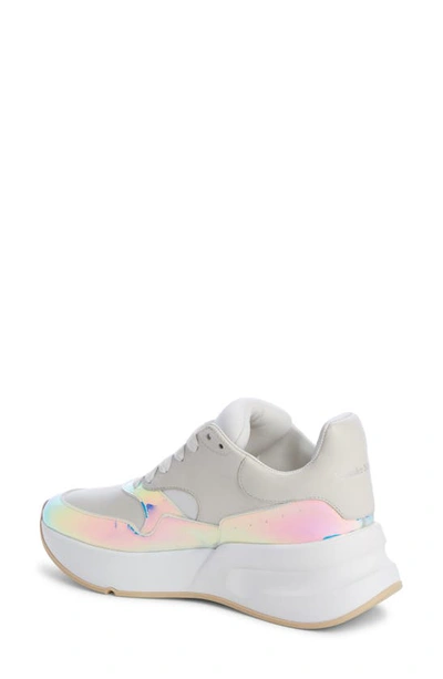 Shop Alexander Mcqueen Platform Sneaker In Holographic/ White