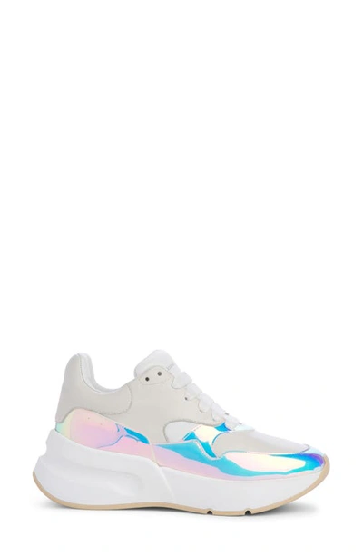 Shop Alexander Mcqueen Platform Sneaker In Holographic/ White