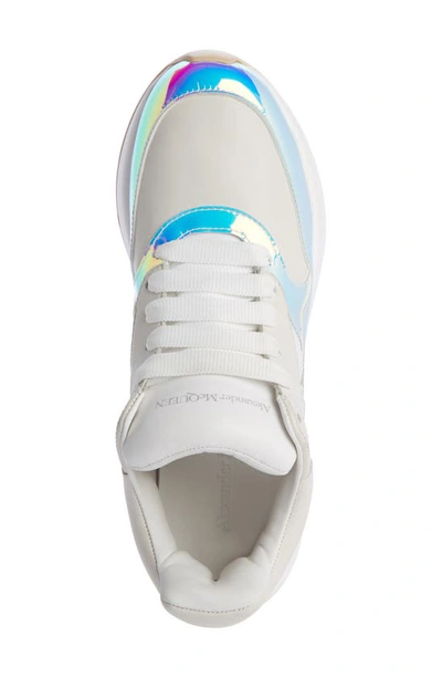 Shop Alexander Mcqueen Platform Sneaker In Holographic/ White