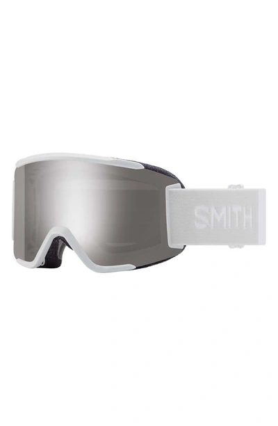 Shop Smith Squad 180mm Chromapop™ Snow Goggles In White Vapor / Platinum Mirror