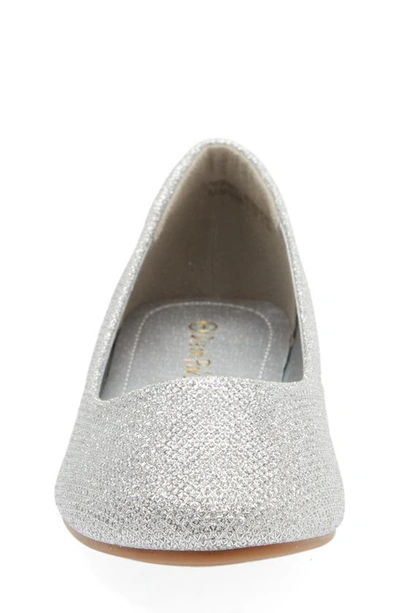 Shop Dream Pairs Kids' Ballerina Flat In Silver/ Glitter