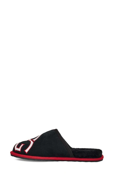 Shop Ugg Logo Ii Scuff Water Resistant Slipper In Black / Samba Red