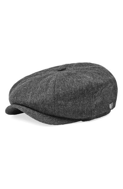 Shop Brixton Brood Wool Blend Driving Cap In Black/ Grey