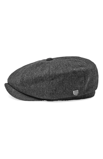 Shop Brixton Brood Wool Blend Driving Cap In Black/ Grey