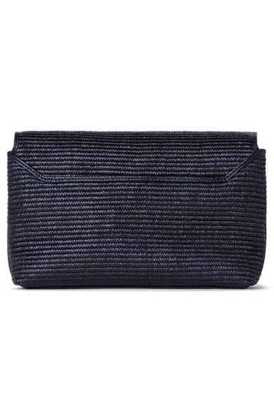 Shop Akris Small Anouk Woven Raffia Crossbody Bag In 009 Black