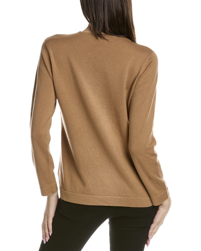 Shop Anne Klein Crossover Neckline Sweater In Brown
