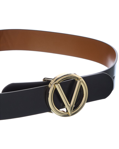 Shop Valentino By Mario Valentino Bessy Embossed Leather Belt In Black