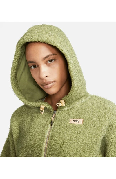 Therma fit Faux Fur Full Zip Hoodie In Alligator Sesame