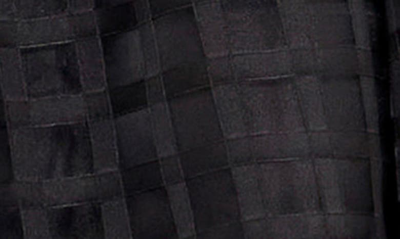 Shop English Factory Grid Pattern Tiered Midi Shirtdress In Black