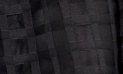 English Factory Grid Pattern Tiered Midi Shirtdress In Black