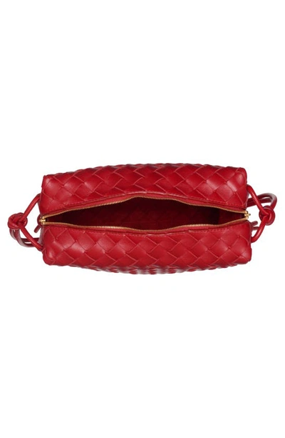 Shop Bottega Veneta Small Intrecciato Leather Shoulder Bag In Apple Candy-gold