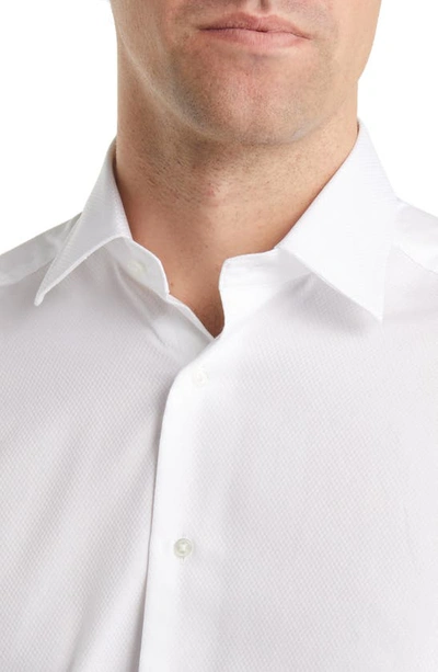 David Donahue Slim Fit Tuxedo Shirt In White