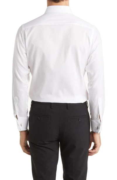 David Donahue Slim Fit Tuxedo Shirt In White