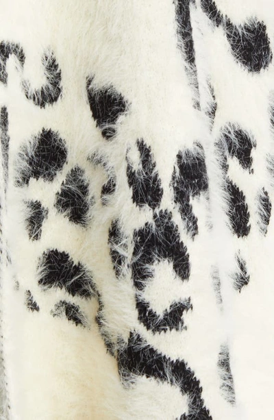 Shop Roffe Accessories Leopard Pattern Ruana In Cream