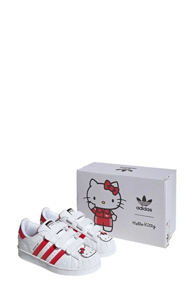 Shop Adidas Originals X Hello Kitty Superstar Kids' Sneaker In White/ Red/ Black