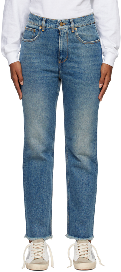 Shop Golden Goose Blue Flared Jeans In 50100 Blue