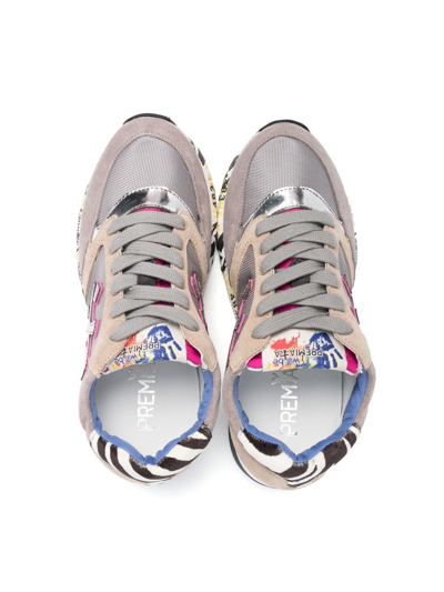Premiata Panelled Lace-up Sneakers In Grey