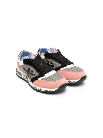Premiata Panelled Lace-up Sneakers In Black