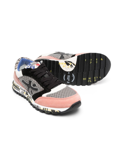 Premiata Panelled Lace-up Sneakers In Black