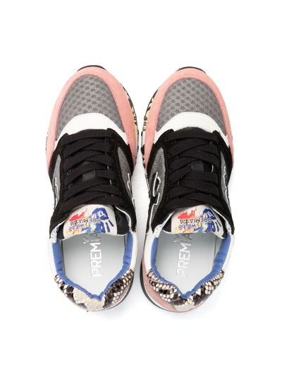 Premiata Panelled Lace-up Sneakers In Black