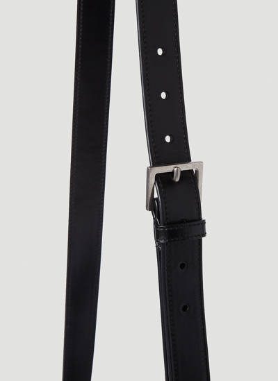 Saint Laurent Monogram-logo Leather Messenger Bag In Black