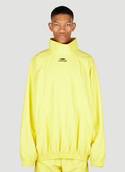 Shop Balenciaga Funnel Neck Track Jacket In Yellow