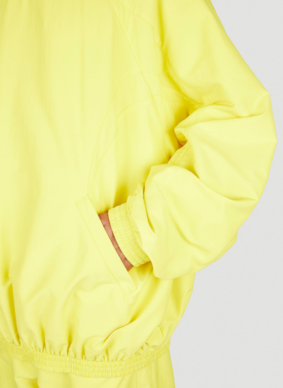 Shop Balenciaga Funnel Neck Track Jacket In Yellow