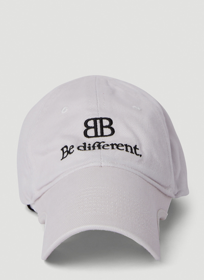 Shop Balenciaga Be Different Baseball Cap In White