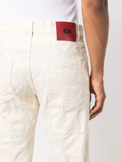 424 Bleach-wash Straight-leg Jeans In Neutrals